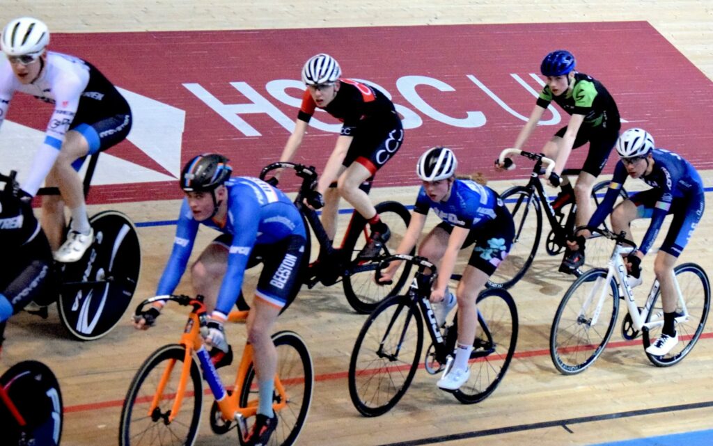Manchester Cycling Academy riders at National Cycling Centre, Manchester.